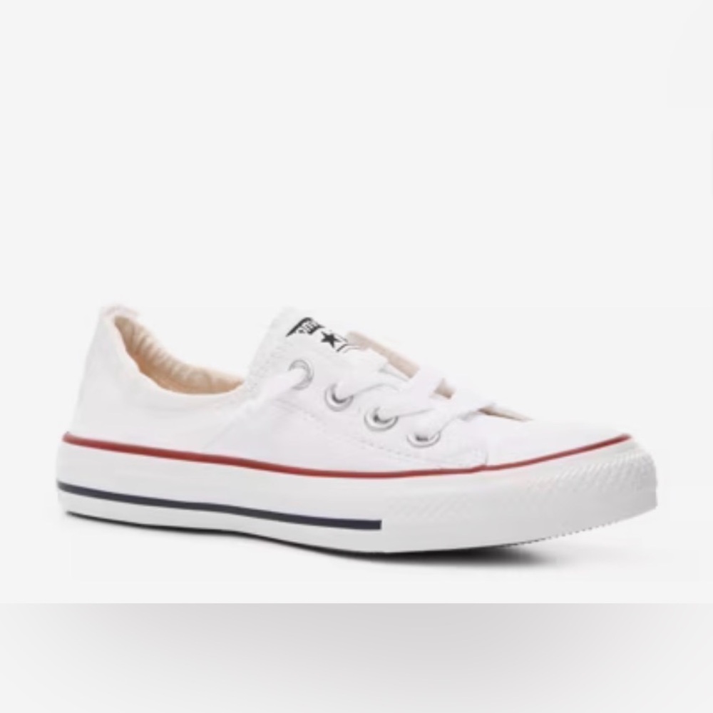 CONVERSE Classic White Low-Top Canvas Sneakers- Women’s 6
